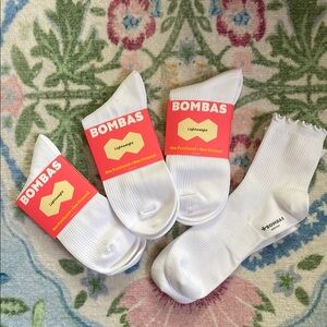 Bombas Women's Ruffle Rib Quarter Sock 4-Pack size medium